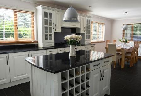 kitchen units hand painted in white